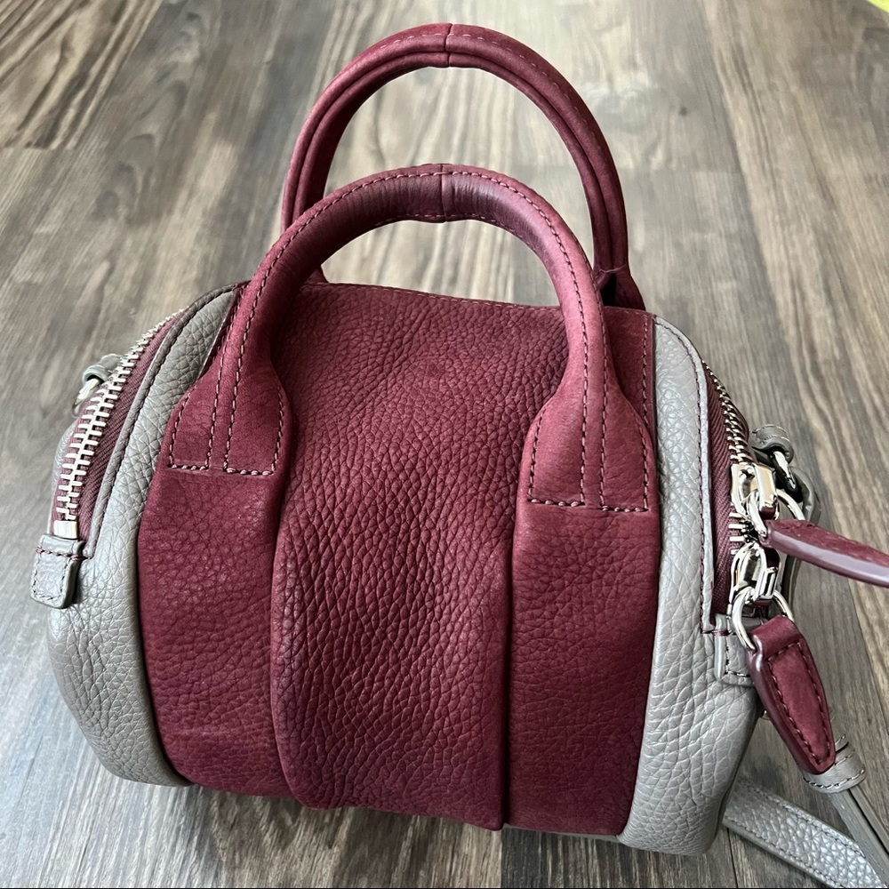 Alexander Wang Authentic Rockie Two-Toned Gray and Burgundy Crossbody Bag - Picture 2 of 16